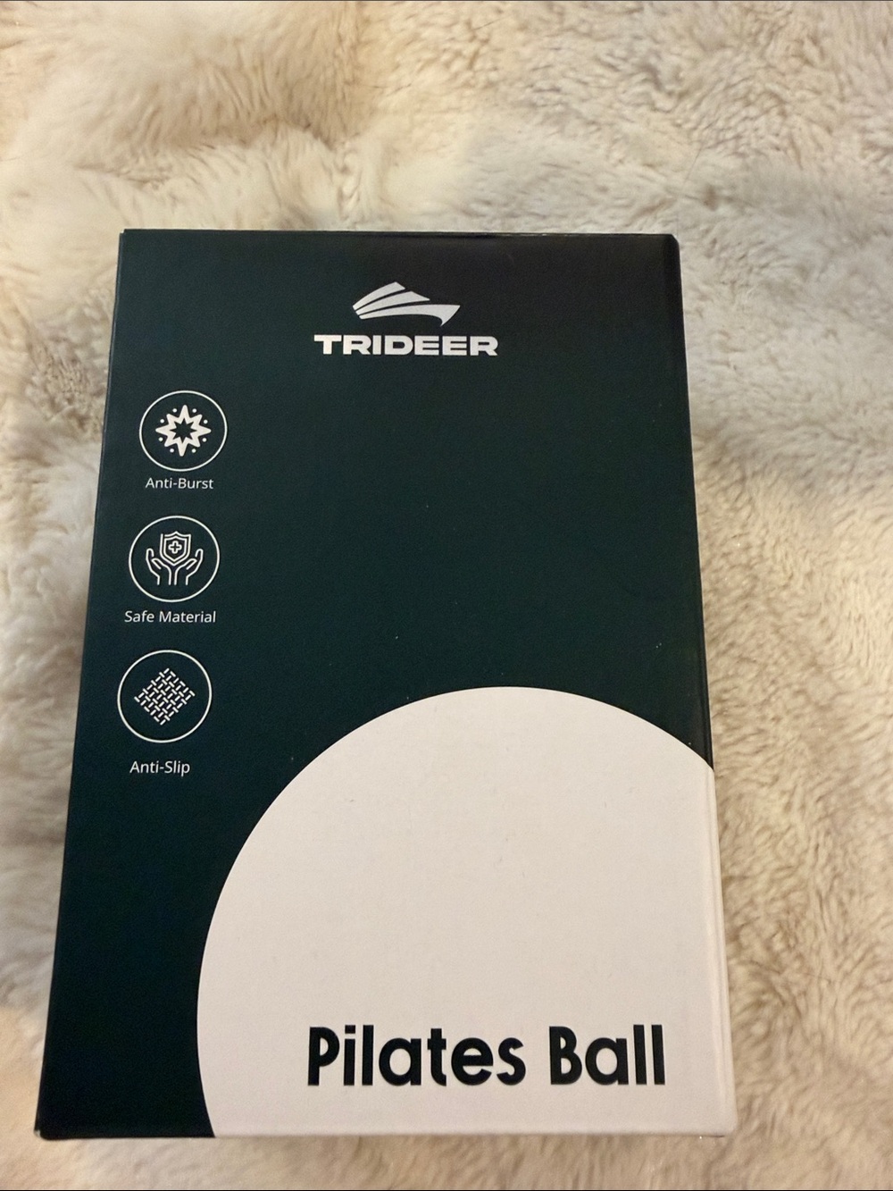 Trideer Pilates Ball Packaging - Teal and White